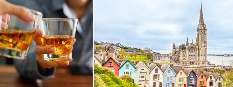Whiskeysmagning og byen Cobh, Irland